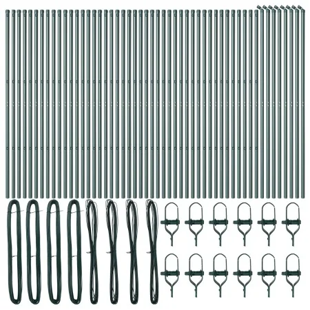 Poste para cercas 52 pcs Verde Ø32 mm 150 cm Acero Galvanizado | Foro24.es | Tu tienda online para hogar, jardín y más Foro24.es