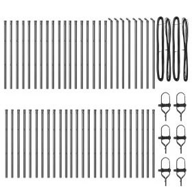 Poste para Cerca 52 pcs Gris Ø32 mm 80 cm Acero