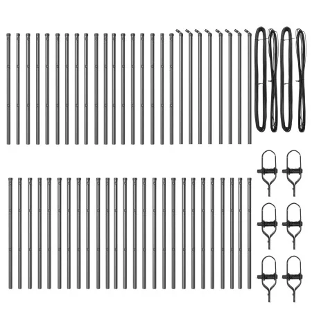 Poste para Cerca 52 pcs Gris Ø32 mm 80 cm Acero Galvanizado | Foro24.es | Tu tienda online para hogar, jardín y más Foro24.es