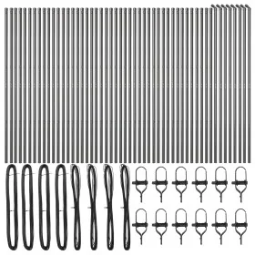 Poste para cercas 52 pcs Gris Ø32 mm 170 cm Acero
