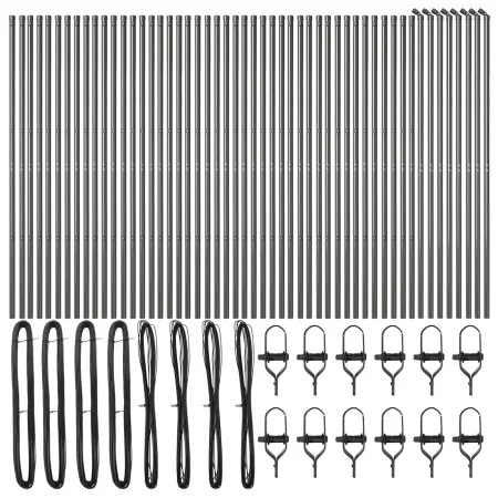 Poste para cercas 52 pcs Gris Ø32 mm 170 cm Acero Galvanizado | Foro24.es | Tu tienda online para hogar, jardín y más Foro24.es