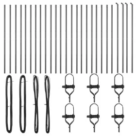 poste de cerca 26 pcs gris Ø32 mm 190 cm acero