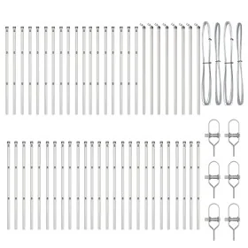 Poste para vallas 52 pcs Ø32 mm 80 cm Acero