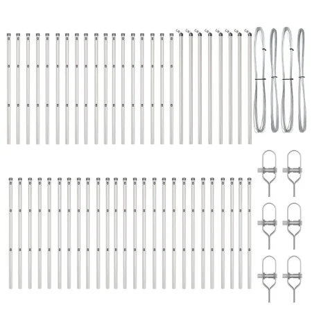 Poste para vallas 52 pcs Ø32 mm 80 cm Acero galvanizado | Foro24.es | Tu tienda online para hogar, jardín y más Foro24.es