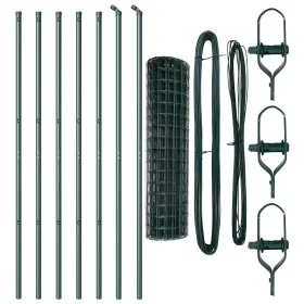 Cerca Euro con 7 Postes 1x10 m Acero Galvanizado