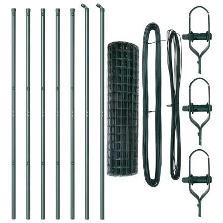 Cerca Euro de con 7 postes 1.2x10 m de Acero Galvanizado Verde | Foro24.es | Tu tienda online para hogar, jardín y más Foro24.es