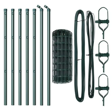 Cerca Euro con 7 Postes 0.6x10 m Acero Galvanizado Verde | Foro24.es | Tu tienda online para hogar, jardín y más Foro24.es