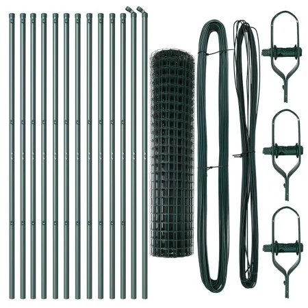Cerca Euro de con 13 postes 1x25 m Acero Galvanizado Verde | Foro24.es | Tu tienda online para hogar, jardín y más Foro24.es