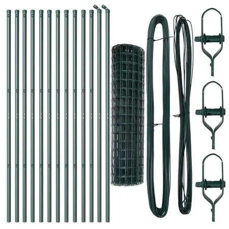 Cerca Euro de con 13 postes 1x25 m de acero galvanizado verde | Foro24.es | Tu tienda online para hogar, jardín y más Foro24.es