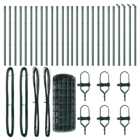 Euro Fence con 13 postes 0.4x50 m de acero galvanizado verde | Foro24.es | Tu tienda online para hogar, jardín y más Foro24.es