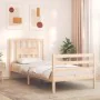 Estructura de cama con cabecero madera maciza 90x200 cm de vidaXL, Camas y somieres - Ref: Foro24-3194556, Precio: 92,25 €, D...