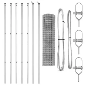 Valla Euro con 7 postes 1.4x10 m Acero galvanizado