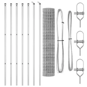 Cerca Euro con 7 postes 1.6x10 m Acero Galvanizado
