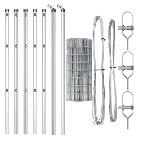 Cerca Europea con 7 postes 0.8x10 m Acero galvanizado | Foro24.es | Tu tienda online para hogar, jardín y más Foro24.es