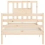 Bed frame with solid wood headboard 90x200 cm by vidaXL, Beds and slatted bases - Ref: Foro24-3194556, Price: 92,25 €, Discou...