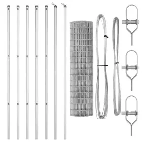 Cerca Euro con 13 postes 1x25 m Acero Galvanizado