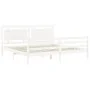 White solid wood bed frame with headboard 200x200 cm by vidaXL, Beds and slatted bases - Ref: Foro24-3194072, Price: 179,43 €...