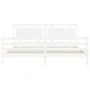 White solid wood bed frame with headboard 200x200 cm by vidaXL, Beds and slatted bases - Ref: Foro24-3194072, Price: 179,43 €...