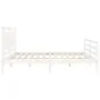 White solid wood bed frame with headboard 200x200 cm by vidaXL, Beds and slatted bases - Ref: Foro24-3194072, Price: 179,43 €...