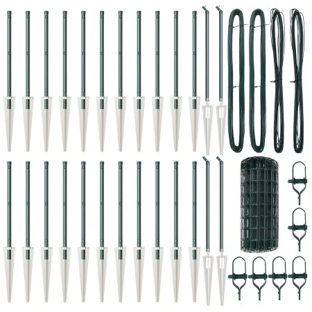 Euro Fence con 13 Poste Spike 0.4x50 m Acero Galvanizado Verde | Foro24.es | Tu tienda online para hogar, jardín y más Foro24.es