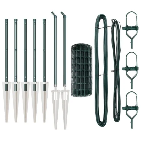 Cerca Euro de con 7 Postes con Punta 0.4x10 m Acero Galvanizado Verde | Foro24.es | Tu tienda online para hogar, jardín y más Foro24.es