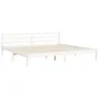 White solid wood bed frame with headboard 200x200 cm by vidaXL, Beds and slatted bases - Ref: Foro24-3194072, Price: 179,43 €...