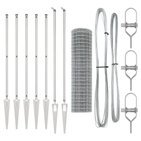 Cerca Euro con 7 Postes con Pico 1.2x10 m Acero Galvanizado | Foro24.es | Tu tienda online para hogar, jardín y más Foro24.es