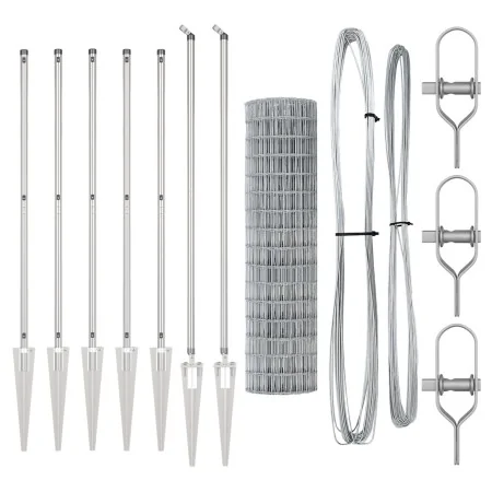 Cerca Euro de con 7 Postes de Punta 1.4x10 m de Acero Galvanizado | Foro24.es | Tu tienda online para hogar, jardín y más Foro24.es