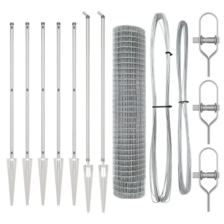 Cerca Euro con 7 postes de púa 1.5x10 m de acero galvanizado | Foro24.es | Tu tienda online para hogar, jardín y más Foro24.es