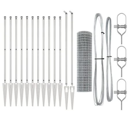 Euro Fence con 13 postes de espiga 1.2x25 m acero galvanizado | Foro24.es | Tu tienda online para hogar, jardín y más Foro24.es