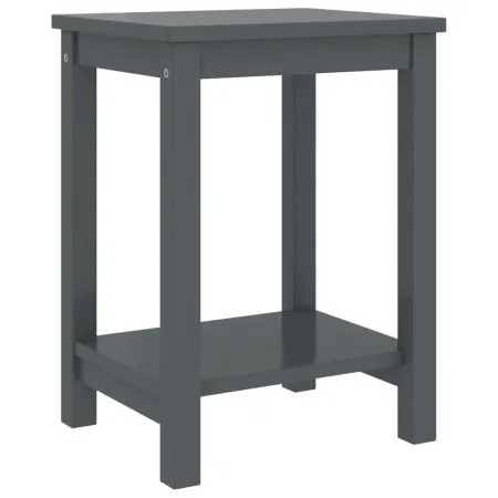 Mesitas de noche madera maciza de pino gris oscuro 35x30x47 cm de vidaXL, Mesitas de noche - Ref: Foro24-322214, Precio: 38,2...