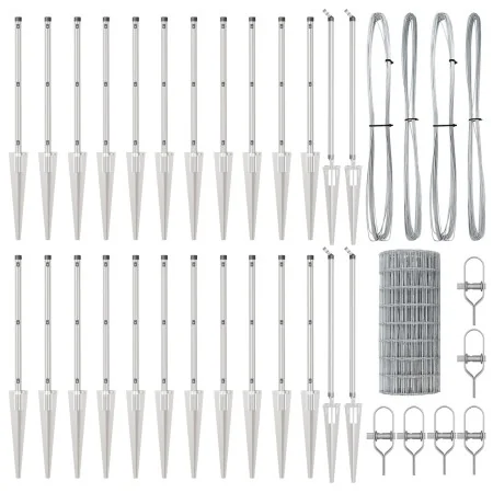 Cerca Euro con 13 postes de espiga 0.6x50 m de acero galvanizado | Foro24.es | Tu tienda online para hogar, jardín y más Foro24.es