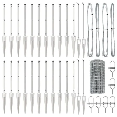 Cerca Euro con 13 Postes con Púas 0.6x50 m Acero Galvanizado | Foro24.es | Tu tienda online para hogar, jardín y más Foro24.es