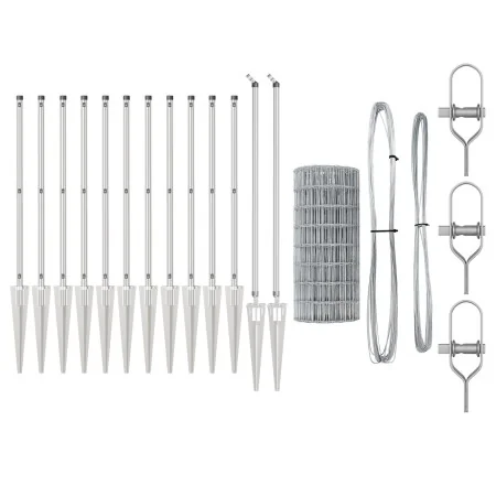 Cerca Euro con 7 postes de púas 1x10 m Acero Galvanizado by , fence panels - Ref: Foro24-3350789, Price: 157,72 €, Discount: ...