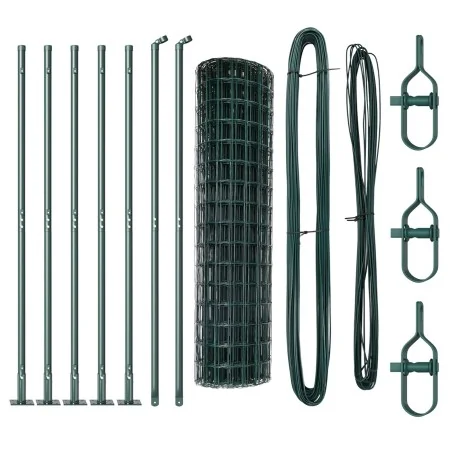Euro Fence con 7 Postes Flangados 1x10 m Acero Galvanizado | Foro24.es | Tu tienda online para hogar, jardín y más Foro24.es