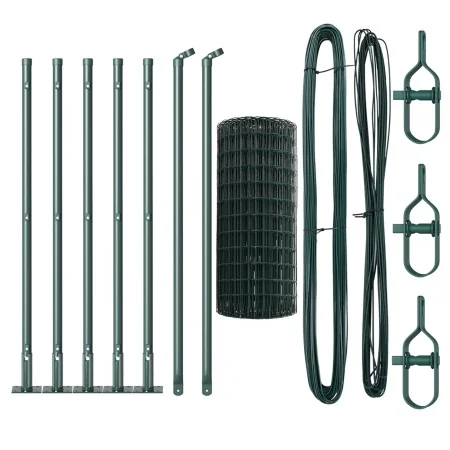 Valla Euro con 7 Postes con Brida 0.4x10 m Acero Galvanizado | Foro24.es | Tu tienda online para hogar, jardín y más Foro24.es