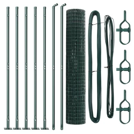 Euro Fence con 7 Postes Flangados 1.6x10 m de Acero Galvanizado | Foro24.es | Tu tienda online para hogar, jardín y más Foro24.es