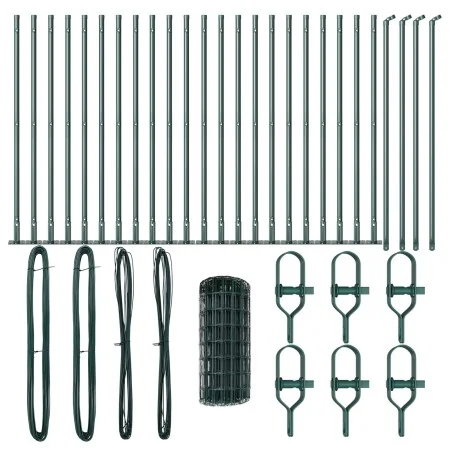 Cerca Euro con 13 postes flangados 0.4x50 m de acero galvanizado | Foro24.es | Tu tienda online para hogar, jardín y más Foro24.es