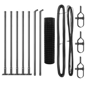 Euro Fence con 7 Postes Flangados 0.6x10 m Acero