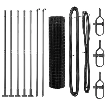 Cerca Euro con 7 Poste Flangeados 1.2x10 m Acero Galvanizado | Foro24.es | Tu tienda online para hogar, jardín y más Foro24.es