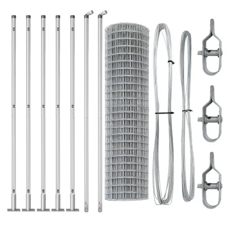 Valla Euro con 7 postes flangeados 1.2x10 m de acero galvanizado | Foro24.es | Tu tienda online para hogar, jardín y más Foro24.es