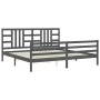 Estructura de cama con cabecero madera maciza gris 200x200 cm de vidaXL, Camas y somieres - Ref: Foro24-3193943, Precio: 170,...
