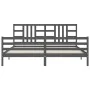 Estructura de cama con cabecero madera maciza gris 200x200 cm de vidaXL, Camas y somieres - Ref: Foro24-3193943, Precio: 170,...