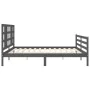 Estructura de cama con cabecero madera maciza gris 200x200 cm de vidaXL, Camas y somieres - Ref: Foro24-3193943, Precio: 170,...