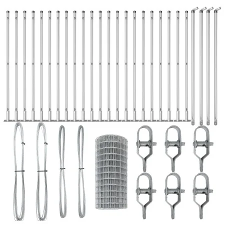 Cerca Euro con 13 postes con brida 0,4x50 m de acero galvanizado | Foro24.es | Tu tienda online para hogar, jardín y más Foro24.es