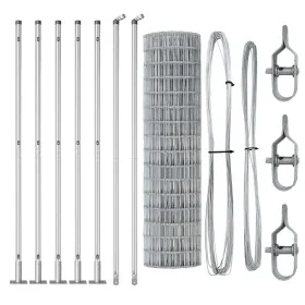 Cerca Euro de con 7 Postes Flangados 1x10 m Acero