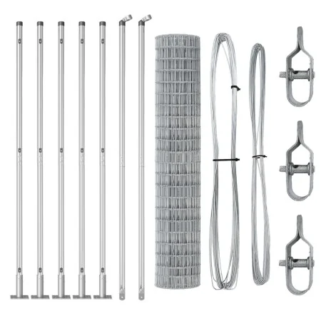 Valla Euro con 7 postes flangados 1.6x10 m de acero galvanizado | Foro24.es | Tu tienda online para hogar, jardín y más Foro24.es