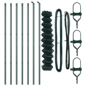 Cerca de Eslabones de Cadena con 7 Postes 1x10 m