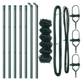 Cerca de eslabones de cadena con 7 postes 0.4x10