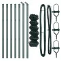 Cerca de eslabones de cadena con 7 postes 0.4x10 m de acero galvanizado verde | Foro24.es | Tu tienda online para hogar, jardín y más Foro24.es